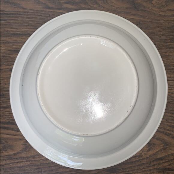 Bowl With Strawberry Pattern And Pink Edge 9” X 2” - Picture 2 of 2